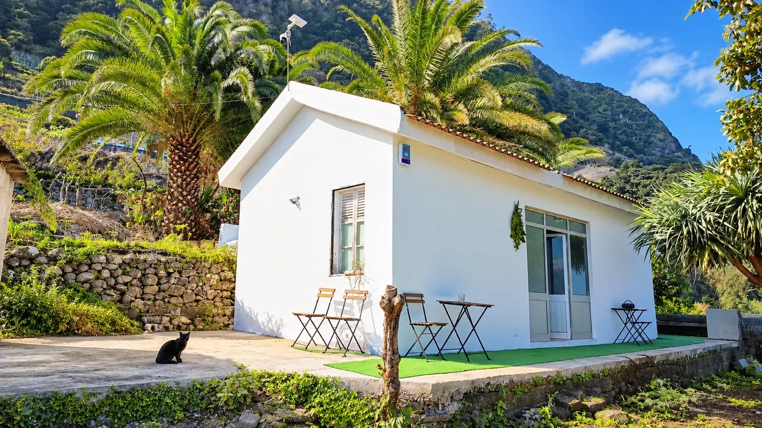 The Barefoot Cliff house among palms and stone terraces